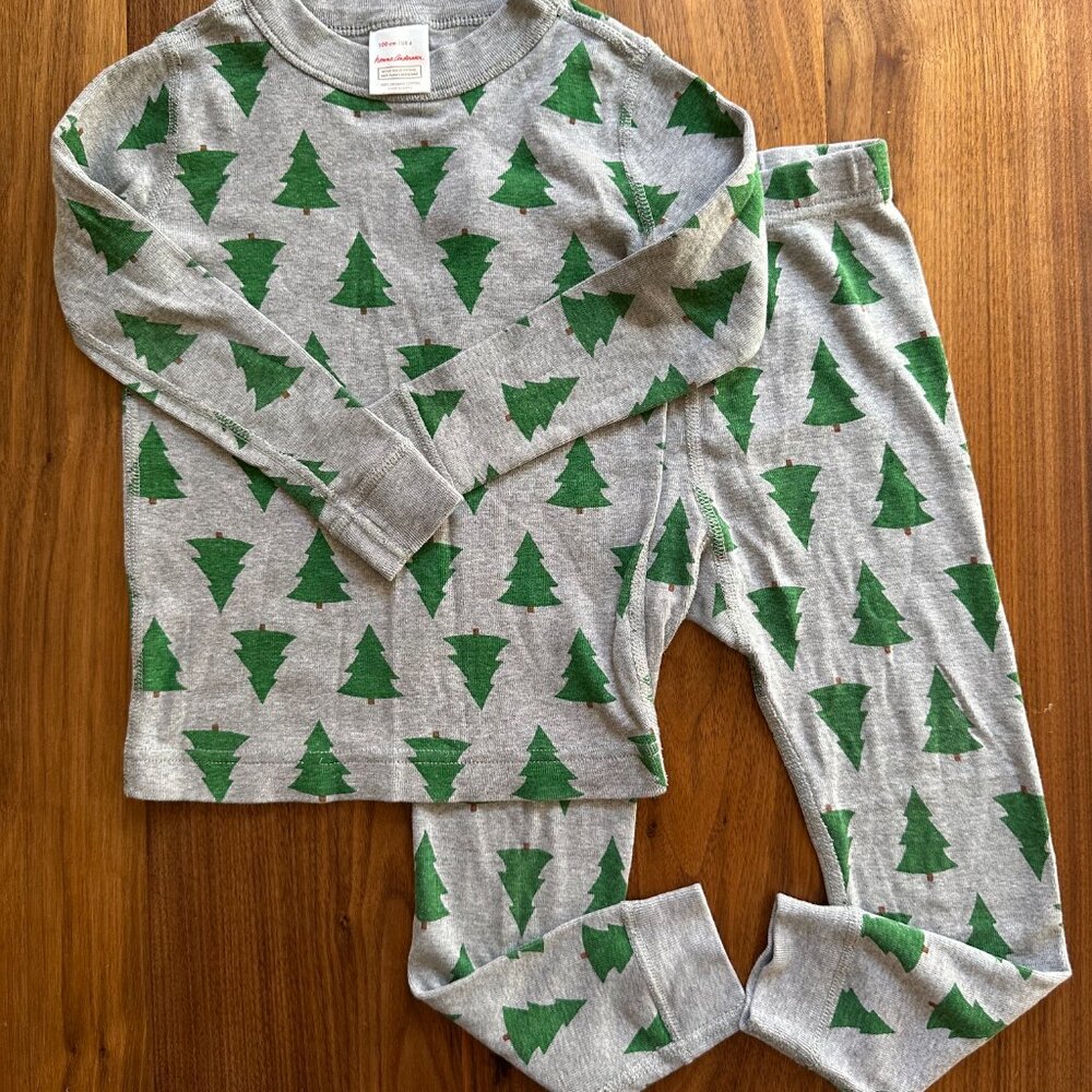 Hanna Andersson 4T Christmas Tree Pajama Set - Organic Cotton
